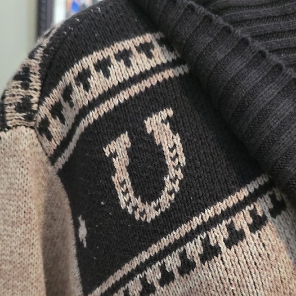 Wrangler Black and Tan Cardigan Sweater - Picture 4 of 6